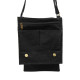 Cotton Canvas Messenger Bag - Black