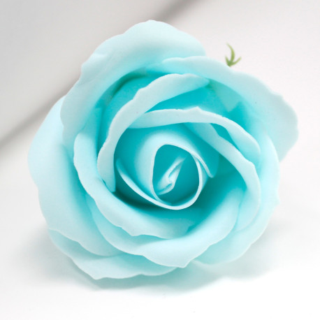 10x Craft Soap Flowers - Med Rose - Baby Blue