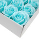 10x Craft Soap Flowers - Med Rose - Baby Blue