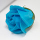 10x Craft Soap Flowers - Med Rose - Sky Blue