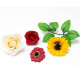 10x Craft Soap Flowers - Med Rose - Yellow