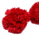 10x Craft Soap Flowers - Carnations - Red