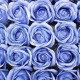 10x Craft Soap Flowers - Med Rose - Blue With Black Rim