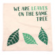 3x Printed Cotton Cushion Cover - We are Leaves - Yellow, Blue and Natural