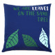 3x Printed Cotton Cushion Cover - We are Leaves - Yellow, Blue and Natural