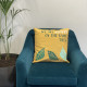 3x Printed Cotton Cushion Cover - We are Leaves - Yellow, Blue and Natural