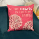 3x Printed Cotton Cushion Cover - We are Flowers - Olive, Pink and Natural