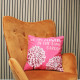 3x Printed Cotton Cushion Cover - We are Flowers - Olive, Pink and Natural