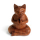 Wooden Carved Incense Burners - Med Yoga Cat