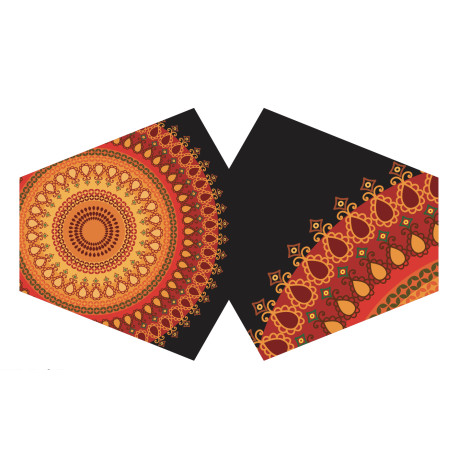 Reusable Fashion Face Mask - Orange Mandala (Adult)