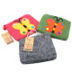 Natural Felt Zipper Pouch (asst) - Big Butterfly