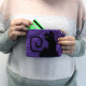 Natural Felt Zipper Pouch (asst) - Black Cat