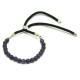 925 Silver Plated Gemstone Black String Bracelet - Amethyst