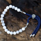 925 Silver Plated Gemstone Navy String Bracelet - White Howlite