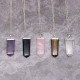 Gemstone Flat Pencil Pendant - Rock Quartz