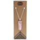 Gemstone Flat Pencil Pendant - Rose Quartz