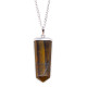 Gemstone Flat Pencil Pendant - Tiger Eye