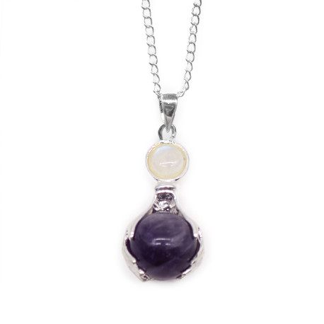 Gemstone Healing Hands Pendant - Amethyst