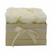 Soap Flower Gift Bouquet - 9 Cream Roses - Square