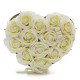 Soap Flower Gift Bouquet - 13 Cream Roses - Heart