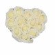 Soap Flower Gift Bouquet - 13 Cream Roses - Heart