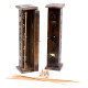 Square Incense Tower - Brass inlay - Mango Wood