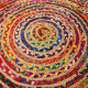 Round Jute and Recycled Cotton Rug - 120 cm