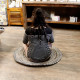 Round Jute and Recycle Denim Rug- 90 cm