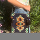 Dark Navy Kilim Messenger Festival Bag