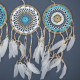 6x Pastel Blue Macramé Dream Catcher 16cm (asst colours)