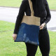 Pure Soft Jute and Cotton Mesh Bag - Denim