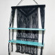 Black Macrame Hanging Shelves - Turquoise