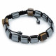 Magnetic Hematite Shamballa Bracelet -  Tiger Eye Cuboids