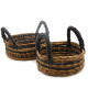 Banana Leaf &amp; Hitam Raffia Basket- Set of 2