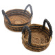 Banana Leaf &amp; Hitam Raffia Basket- Set of 2