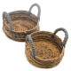 Banana Leaf &amp; Abu-abu Raffia Basket- Set of 2