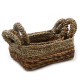 Banana Leaf &amp; Seagrass Square Basket- Set of 3