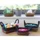 Banana Leaf &amp; Seagrass Square Basket- Set of 3