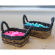 Banana Leaf &amp; Hitam Raffia Square Basket- Set of 3