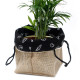 Natural Jute Cotton Gift Bag - Black Lining - Medium