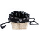 Natural Jute Cotton Gift Bag - Black Lining - Small