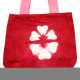 Natural Tye-Dye Cotton Bag (8oz) - 38x42x12cm - Maroon Flower - Pink Handle