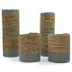 Seagrass &amp; Abu-Abu Raffia Set - 2 Vase &amp; 2 Bins