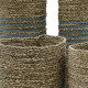 Seagrass &amp; Abu-Abu Raffia Set - 2 Vase &amp; 2 Bins