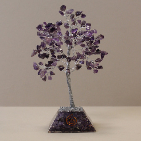 Gemstone Tree with Organite Base - 160 Stone - Amethyst