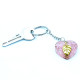 Orgonite Power Keyring - Rose Quartz Heearts Golden Leaf