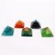 Sm Orgonite Pyramid 25mm Gemchips and Copper (assorted colours/designs)