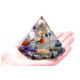 Orgonite 7 sided Pyramid - Gemstone Wisdom Tree - 90 mm