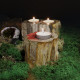 Petrified Wood Candle Holder - Double