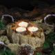 Petrified Wood Candle Holder - Triple